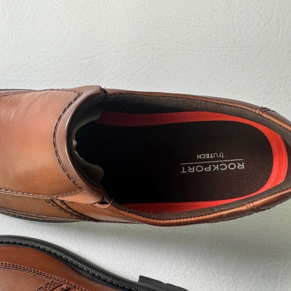 Rockport SL2 Bike SO Men Tan Havane Leather Slip On Loafer Shoes CH5296 9.5W